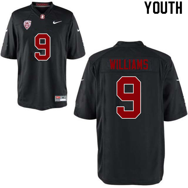 Youth #9 Noah Williams Stanford Cardinal College Football Jerseys Sale-Black - Click Image to Close